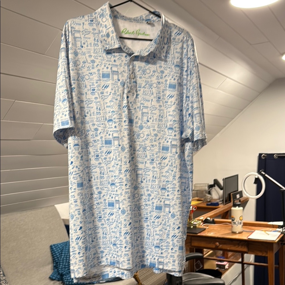 Robert Graham Technical Sport Polo BBQ Print Size XXL